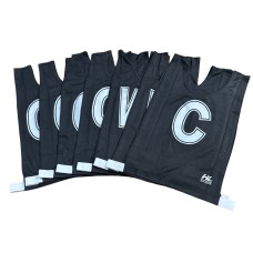 Mock Mesh Netball Bib Set  - Black/White 