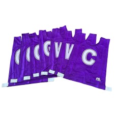 Mock Mesh Netball Bib Set  - Purple/White