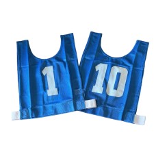 Small Numbered Basketball Mesh Vests Blue- set 1-10
