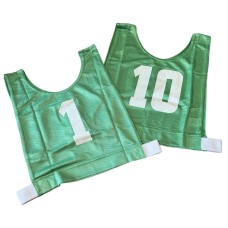 Large Numbered Basketball Mesh Vests Green- set 1-10
