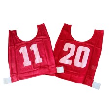 Large Numbered Basketball Mesh Vests Red 11-20