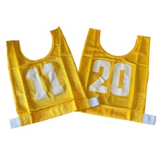 Large Numbered Basketball Mesh Vests Yellow- set 11-20