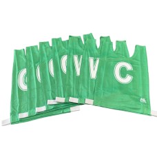 Mock Mesh Netball Bib Set  - Emerald/White 