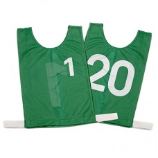 Small Numbered Basketball Mesh Vests Green- set 11-20