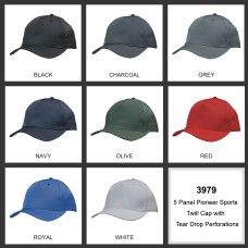 Premium Pioneer Sports Twill with Tear Drop Perforations Cap - Minimum order 6